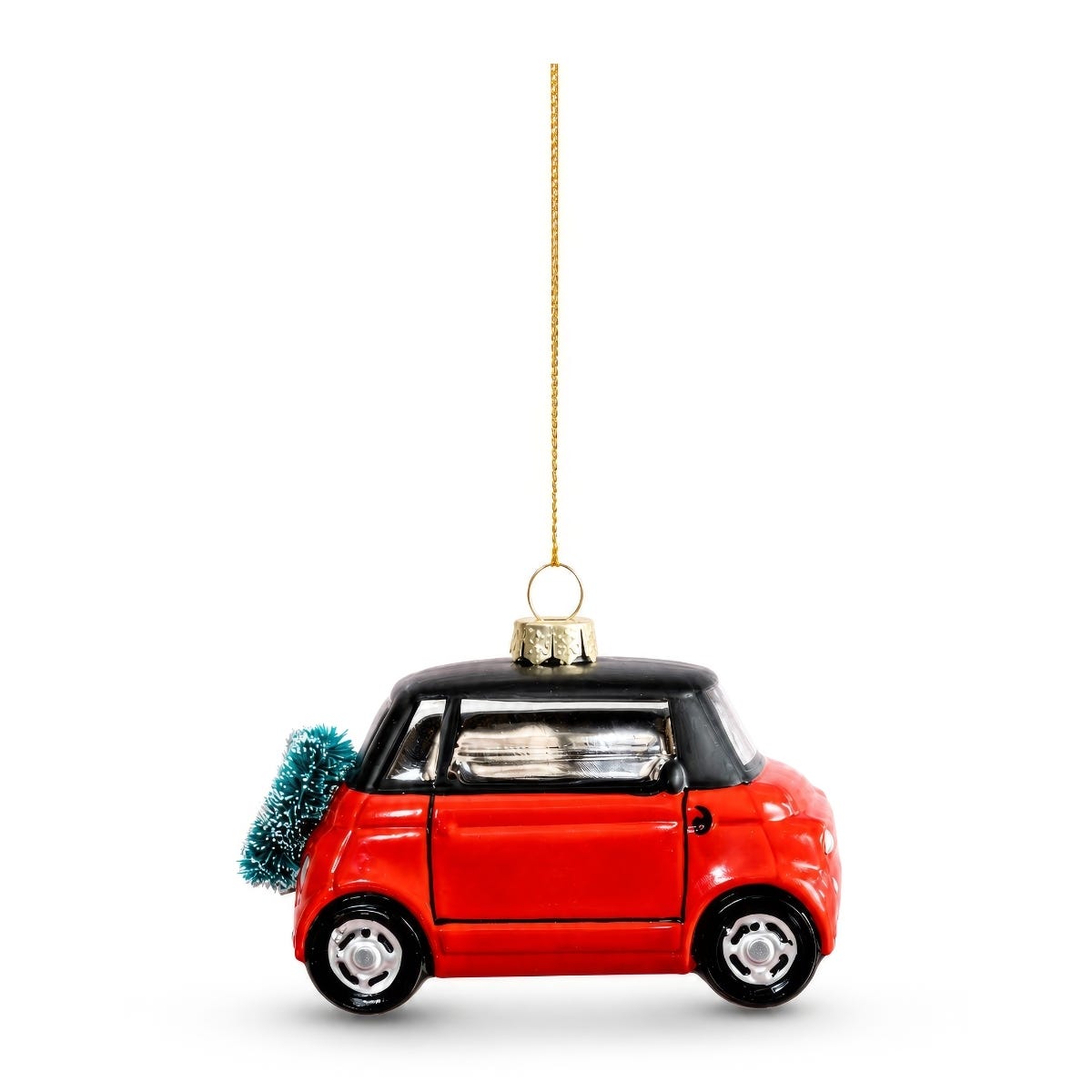 Yup in de boom Kerstornament Citycar Oranje 7 x 10 x 5 cm