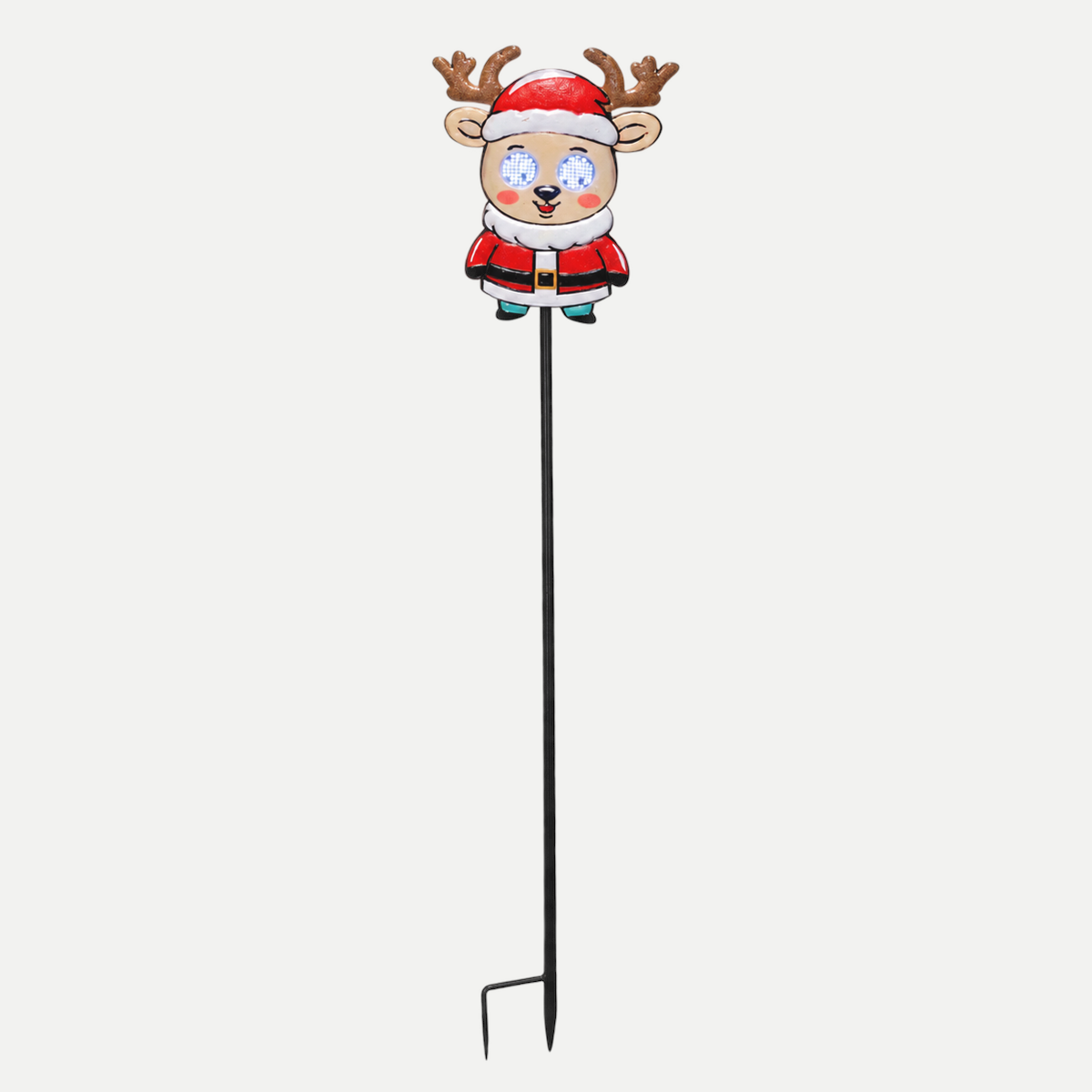 Lumineo Verlicht Kerstfiguur Tuinsteker Rendier Roterend Groen Warm Wit 104 Lampjes 3 x 15 x 78 cm