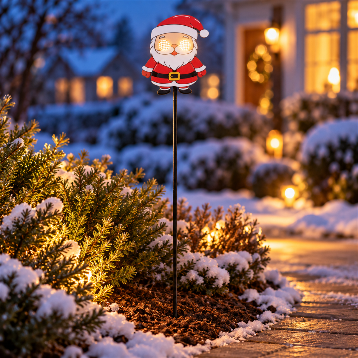 Lumineo Verlicht Kerstfiguur Tuinsteker Kerstman Roterend Rood Warm Wit 104 Lampjes 3 x 18 x 78 cm
