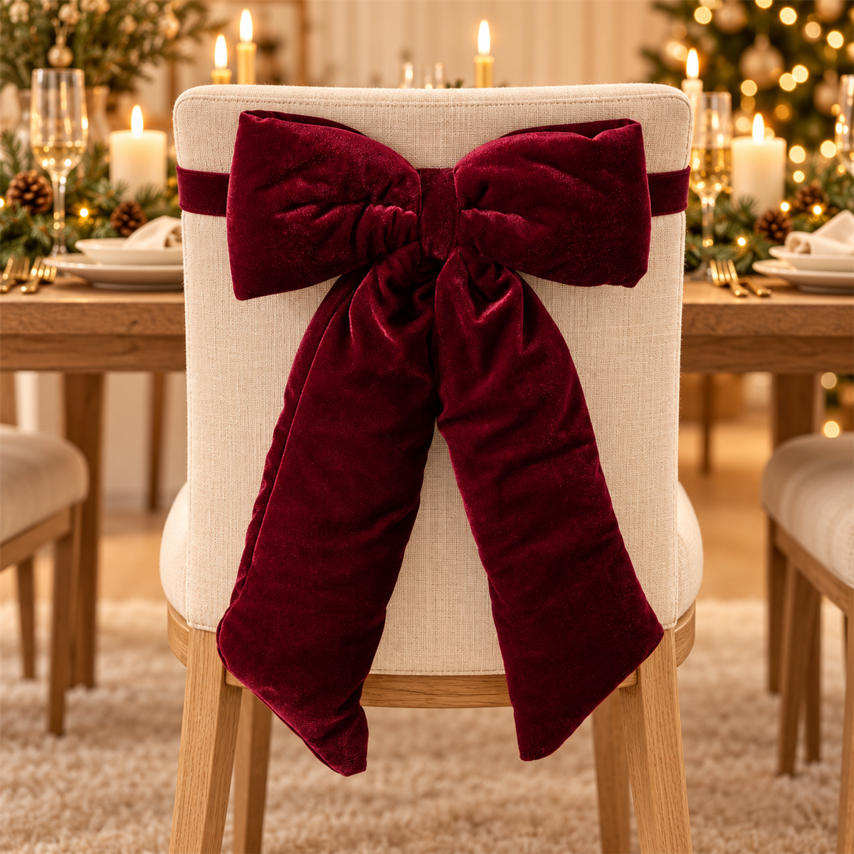 De Bosrand Stoelstrik Bordeaux 50 x 4 x 34 cm