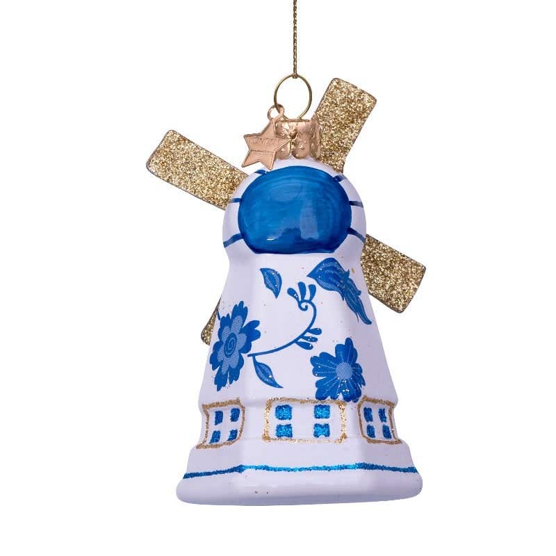 Vondels Kersthanger delfts blauwe molen 10 cm