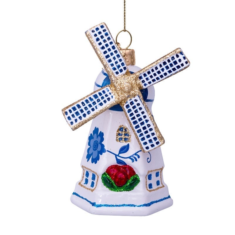 Vondels Kersthanger delfts blauwe molen 10 cm