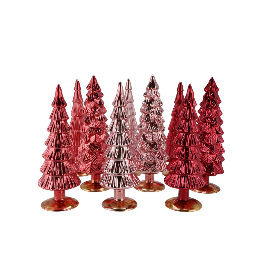 Twinkle Red Glass Tree Metallic Ass 9x35cm