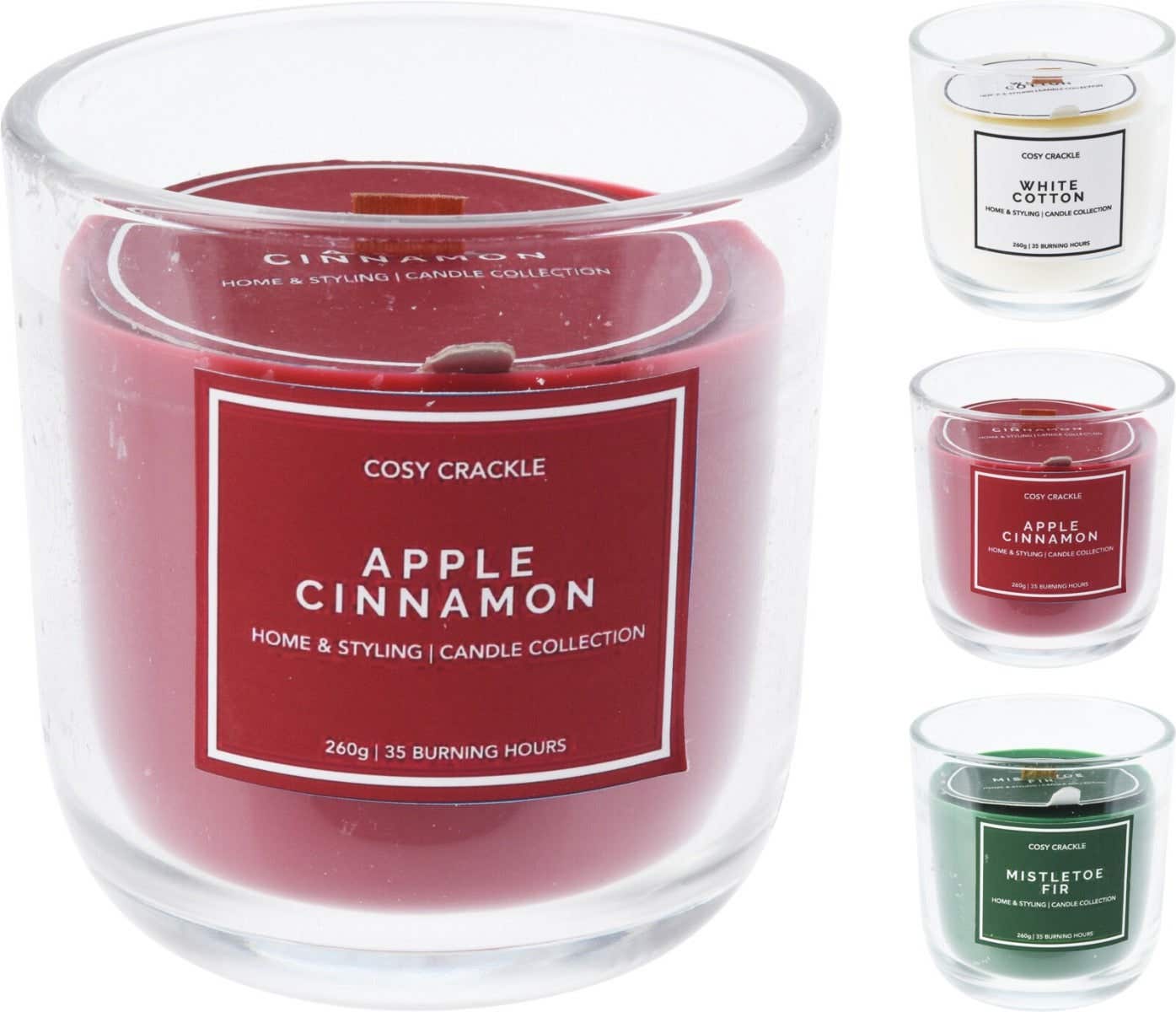 Geurkaars houten lont 9 cm 35 uur