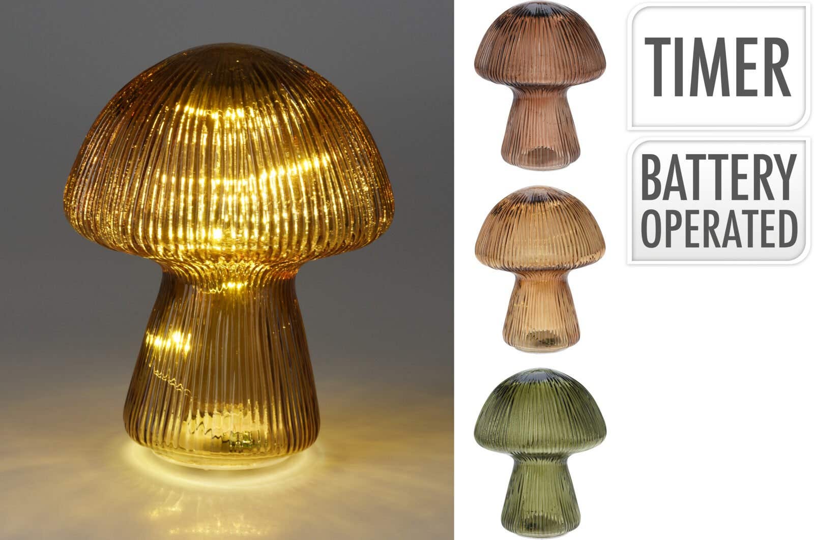 Paddenstoel LED verlicht 12 x 15 cm