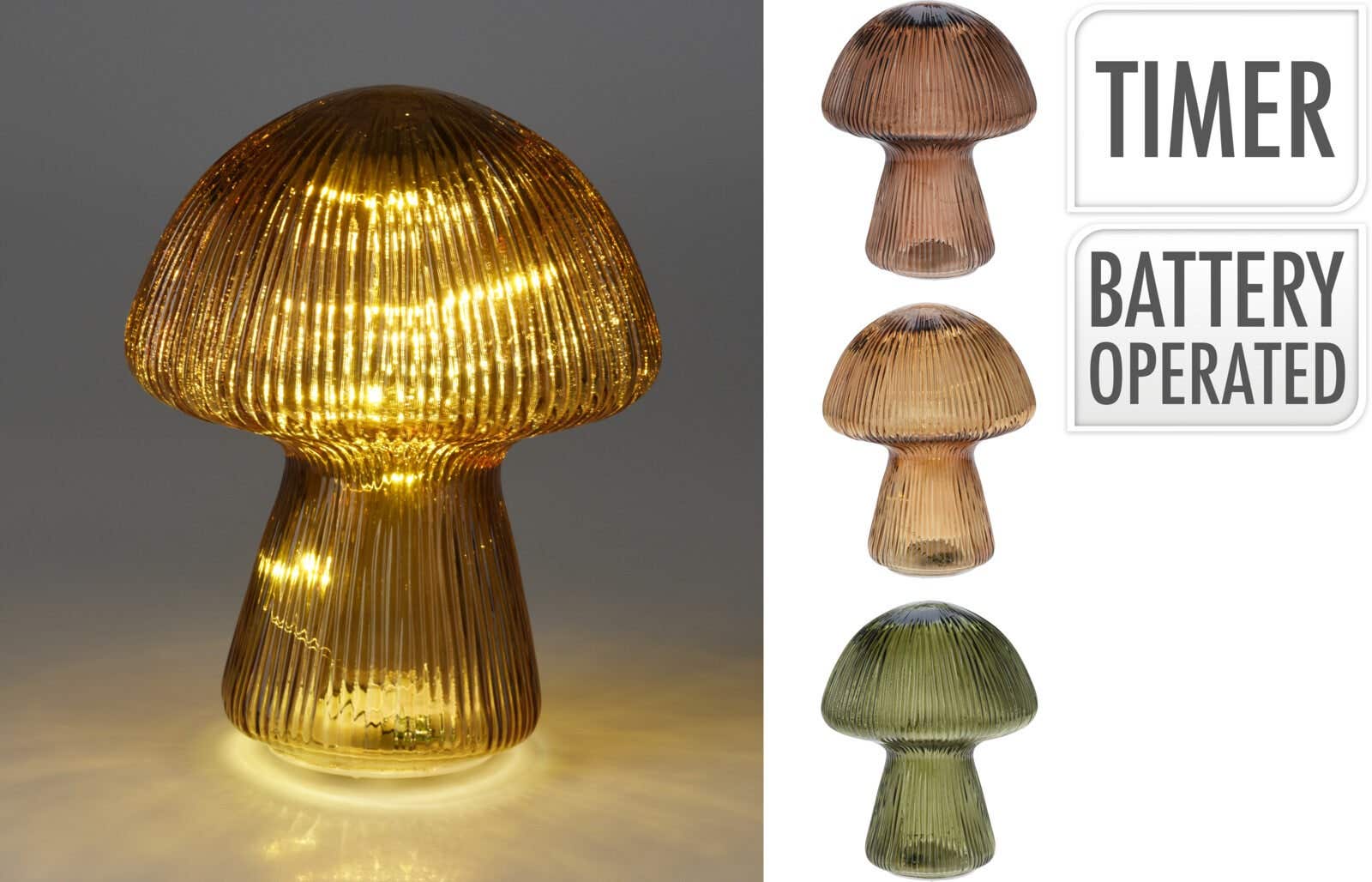 Paddenstoel LED verlicht 16 x 20 cm