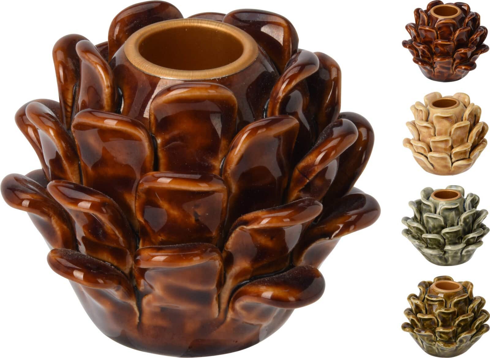 Kandelaar dennenappel 6.5 cm