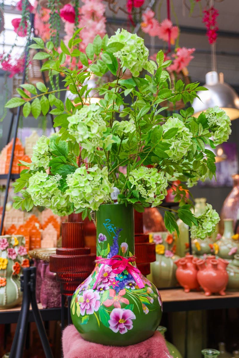 Atelier Vio Vaas Groen Handgeschilderd