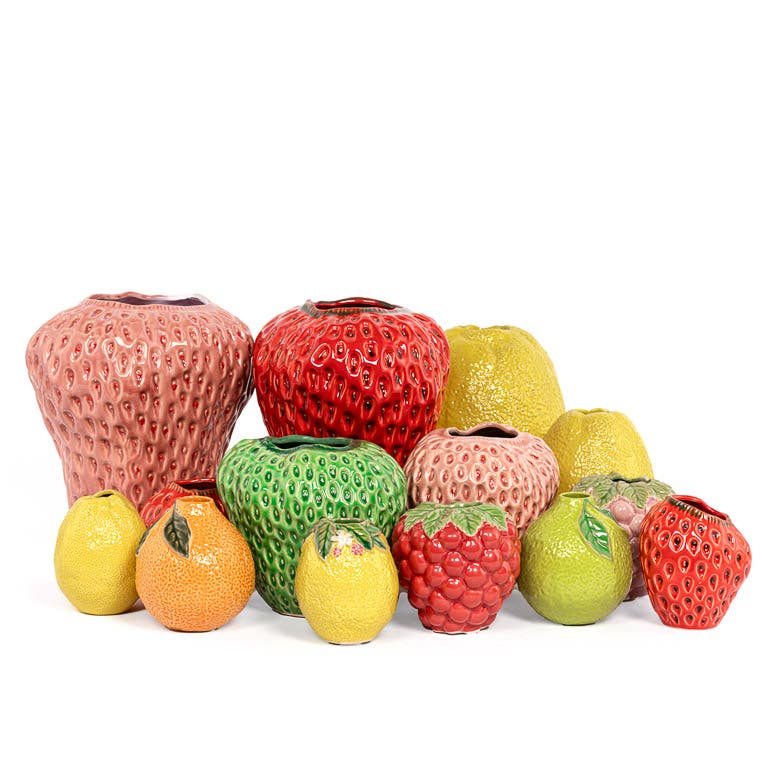 Des Pots Aardbeivaas rose 18 x 14 cm