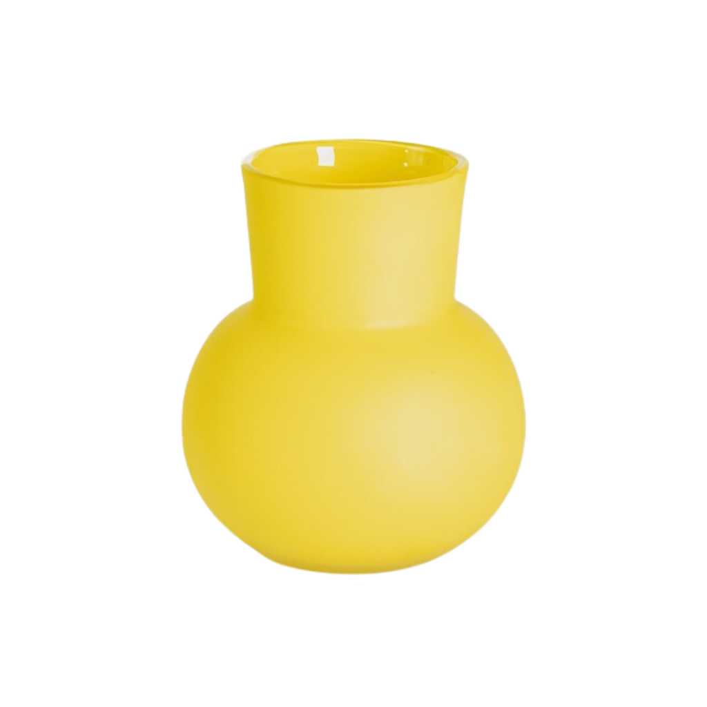 Des Pots Glazen hoornvaas mat-limoen 21 x 18 cm