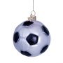 Vondels Kersthanger wit/zwarte glitter voetbal