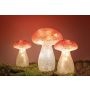 Paddenstoel verlicht glas wit met rode stippen 15 cm