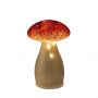Paddenstoel verlicht glas wit met rode stippen 15 cm