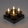 Theelicht LED 3D vlam oplaadbaar 4 stuks zwart