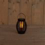 Anna's Collection Solar lantaarn met vlameffect zwart 15 x 19 cm