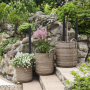 Van der Leeden Plantenmand Streep Grijs 40x45
