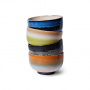 HKliving 70S Ceramics Noodle Bowls, Groovy 4 stuks