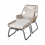 Ease Up Napoli loungestoel met voetensteun beige
