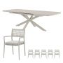 Royal Seasons Liv uitschuifbare dining set zand 8 personen