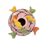 Vaas vogel lichtroze tube 13 x 15 cm