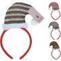 Diadeem kerstmuts pailette 22cm