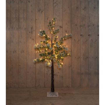 Dennenboom sneeuw verlicht 80 lampjes 150 cm klassiek warm