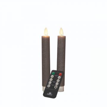 Dinerkaars LED Wax Taupe 18 cm 2 stuks