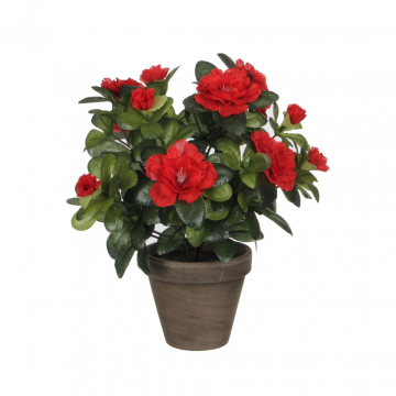 Mica Decorations kunstplant Azalea rood in pot 20 x 27 cm