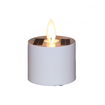 Anna's Collection Theelicht solar met bewegende vlam wit 5 x 6 cm