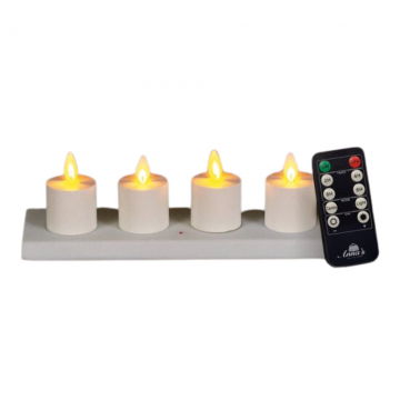 Theelicht LED wit oplaadbaar 4 stuks