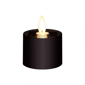 Anna's Collection Theelicht solar met bewegende vlam zwart 5 x 6 cm