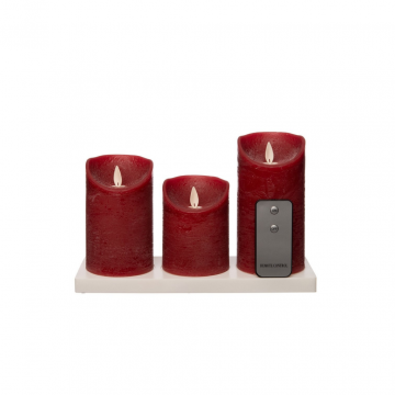 Oplaadbare Kaars Bordeaux Wax Rustiek (3 stuks)