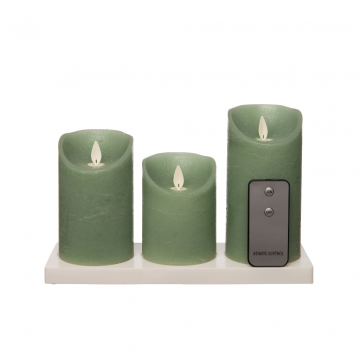 Kaars Jade Groen Wax Rustiek (3 stuks)
