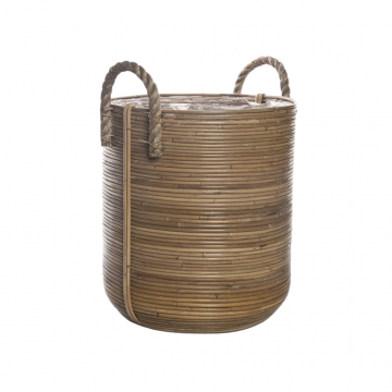 Van der Leeden Plantenmand Streep Grijs 40x45