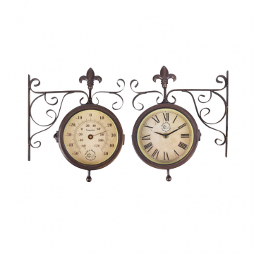 Esschert Design Stationsklok inclusief thermometer