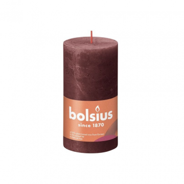 Bolsius Rustiek stompkaars Velvet Red 130/68
