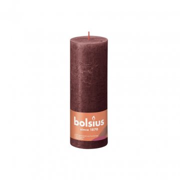 Bolsius Rustiek stompkaars Velvet Red 190/68