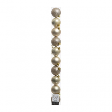 Kerstballen onbreekbaar tube 10 stuks pearl