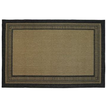 Outdoor vloerkleed 160x230cm border natural/black