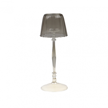 Glazen lamp lichtgrijs 9 x 23 cm