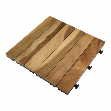 Terrastegel Qlik Teak 6 latjes 30 x 30 cm 10 stuks