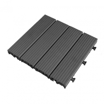 Terrastegel Qlik WPC antraciet 4 latjes 30 x 30 cm 10 stuks