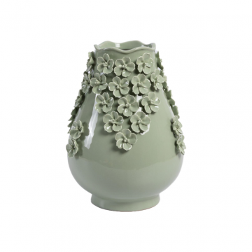 Vaas flowers sage green 23 x 28 cm