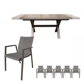 Royal Seasons Sevilla uitschuifbare dining set 6 personen