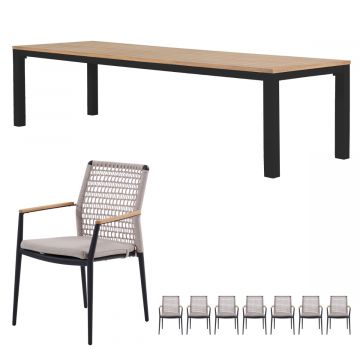 Royal Seasons Portland dining set teak laag 8 personen
