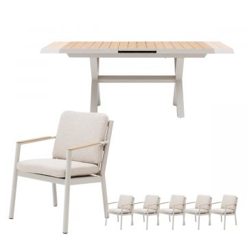 Royal Seasons Las Palmas uitschuifbare dining set 6 personen