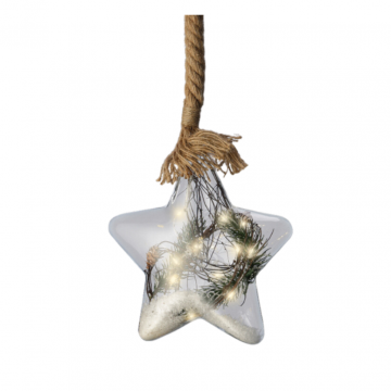 Micro LED ster touw smokey grey warm wit 15,5cm