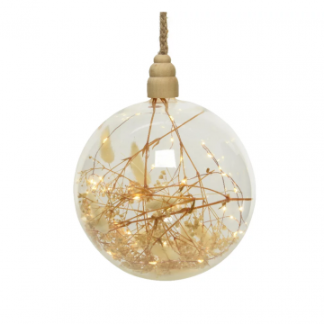 Verlichte Kerstbal Micro LED Glas Transparant Ø25