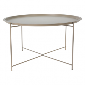 Bijzettafel rond taupe 75 x 42 cm