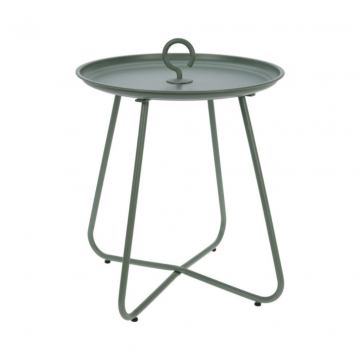 Bijzettafel rond metaal Ø40xh46cm mat groen